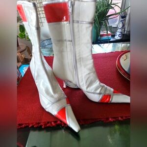 Patent leather boots